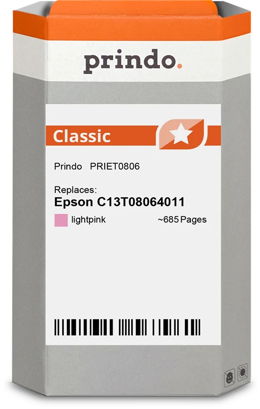 Prindo Classic Druckerpatrone kompatibel mit Epson T0806 Light Magenta