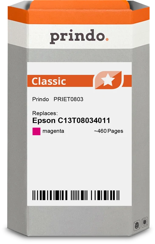 Prindo Classic Druckerpatrone kompatibel mit Epson T0803 Magenta