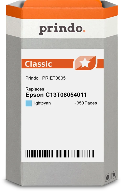 Prindo Classic Druckerpatrone kompatibel mit Epson T0805 Light Cyan