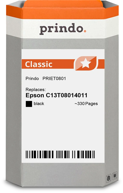 Prindo Classic Druckerpatrone kompatibel mit Epson T0801 Schwarz