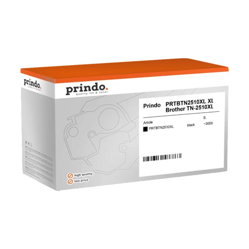 Prindo Classic XL Toner kompatibel mit Brother TN-2510XL Schwarz