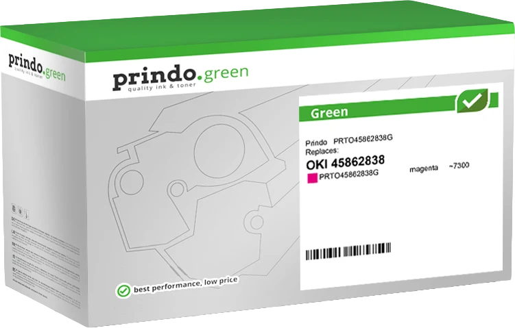 Prindo Green Toner kompatibel mit OKI 45862838 Magenta