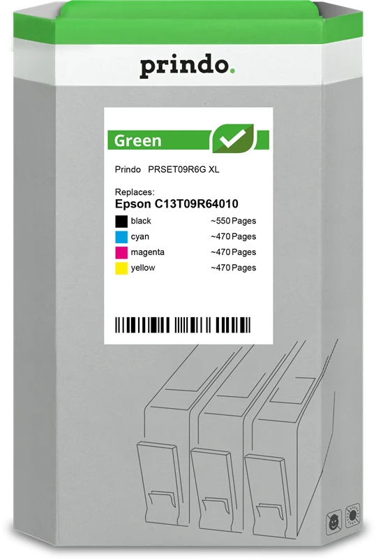 Prindo Green XL Multipack kompatibel mit Epson 503XL Multipack Schwarz/Cyan/Magenta/Gelb