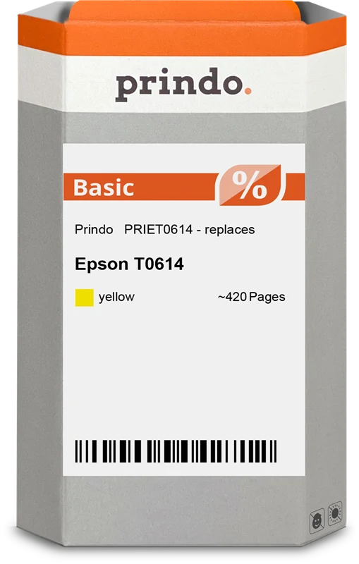 Prindo Basic Druckerpatrone kompatibel mit Epson T0614 Gelb