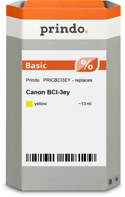Prindo Basic Druckerpatrone kompatibel mit Canon BCI-3ey Gelb