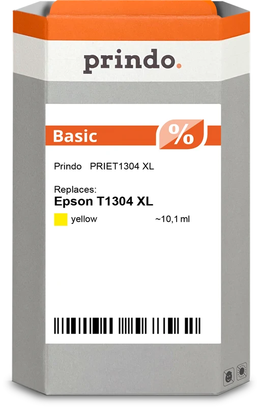 Prindo Basic XL Druckerpatrone kompatibel mit Epson T1304 XL Gelb
