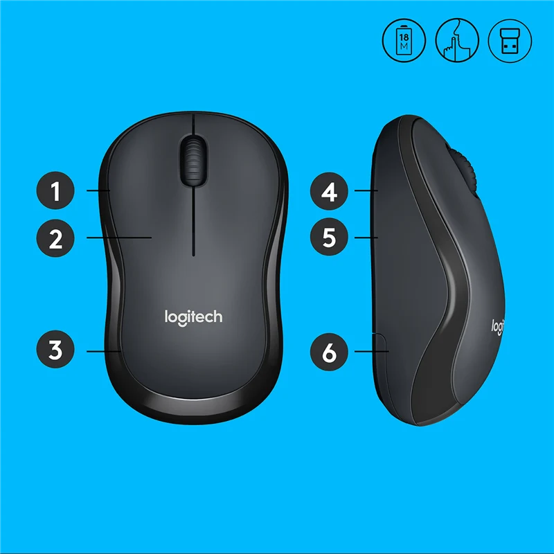 Logitech M220 Maus Silent Grau