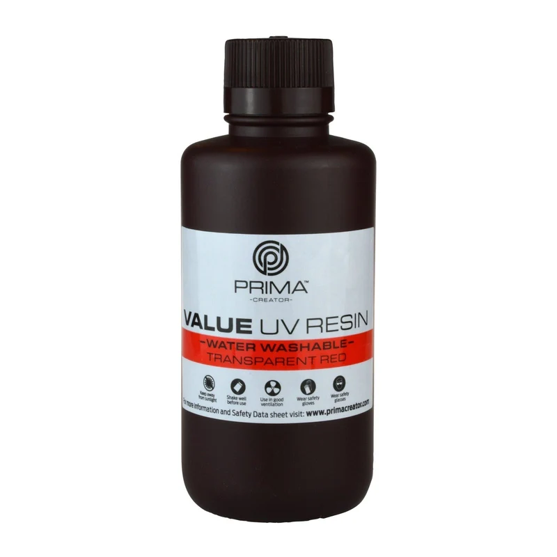 PrimaCreator Value Water Washable UV Resin 500 g – Transparent Red