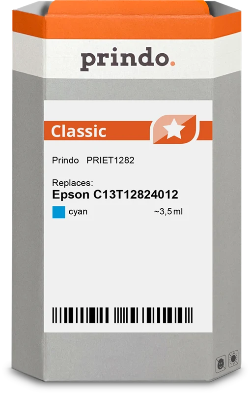 Prindo Classic Druckerpatrone kompatibel mit Epson T1282 Cyan