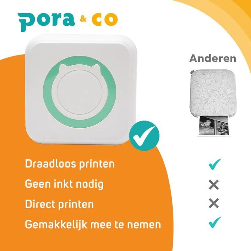 Pora&Co Mini-Fotodrucker für Smartphone, grün