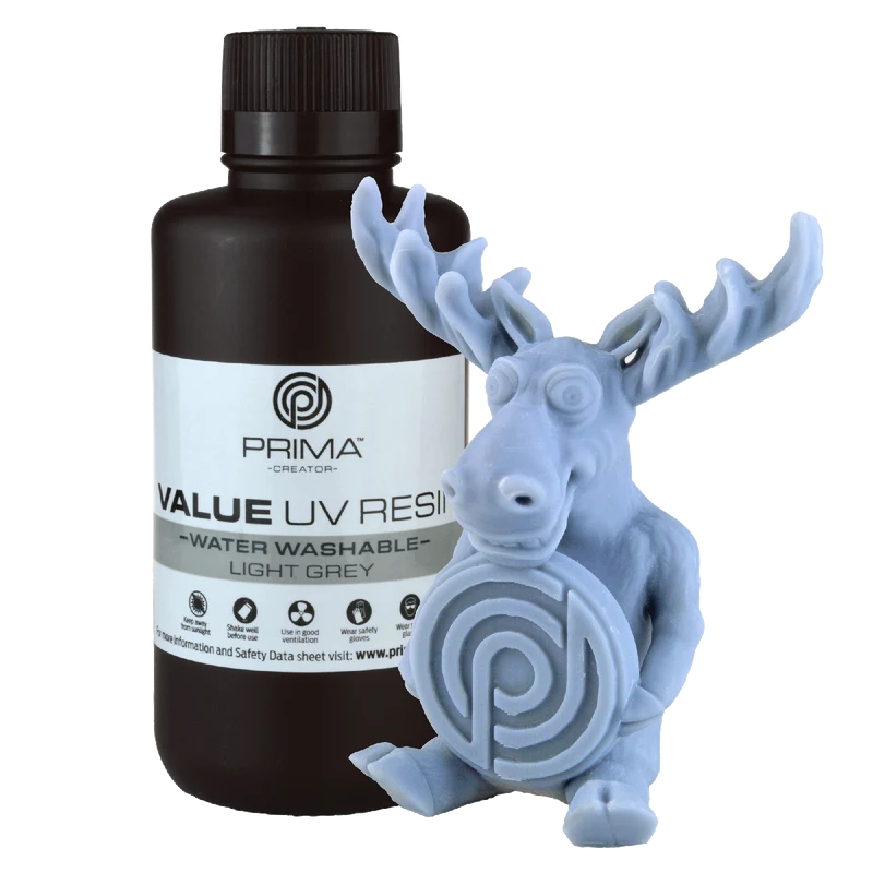 PrimaCreator Value Water Washable UV Resin 500 g – Light Grey