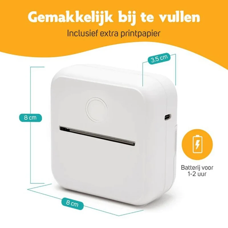 Pora&Co Mini-Fotodrucker für Smartphone, weiß