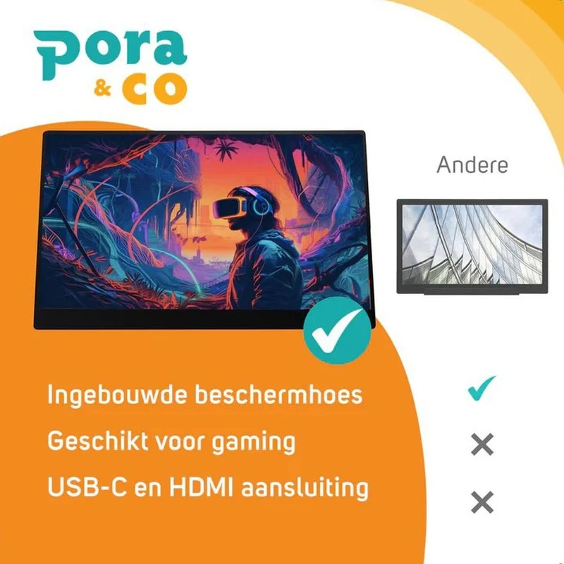 Pora&Co Tragbarer Monitor 15,6 Zoll