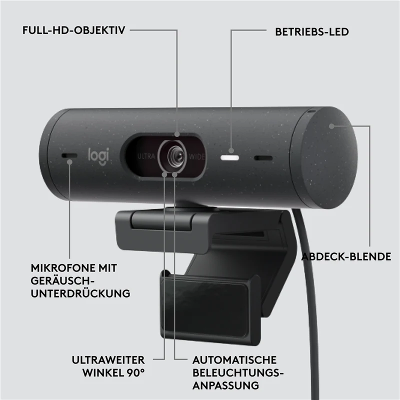 Logitech BRIO 500 - Webcam Graphitgrau