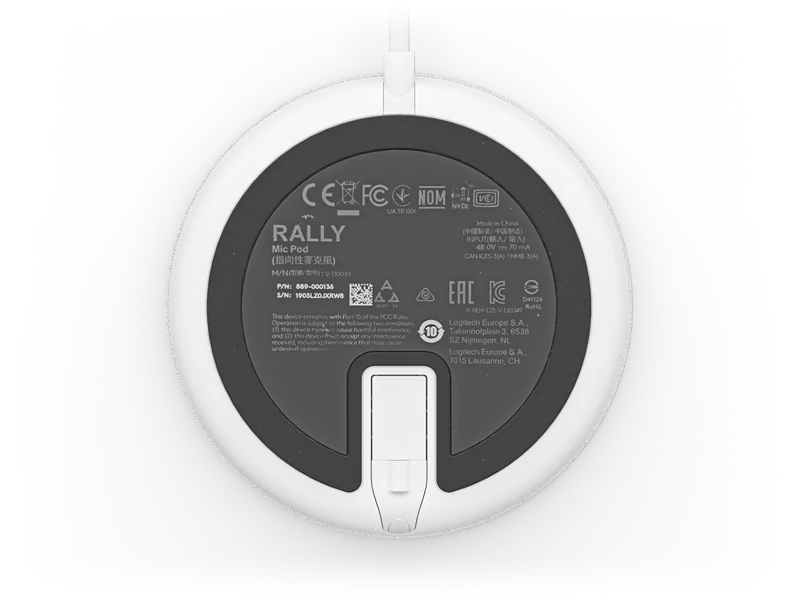 Logitech Rally Mic Pod Tischmikrofon Weiss