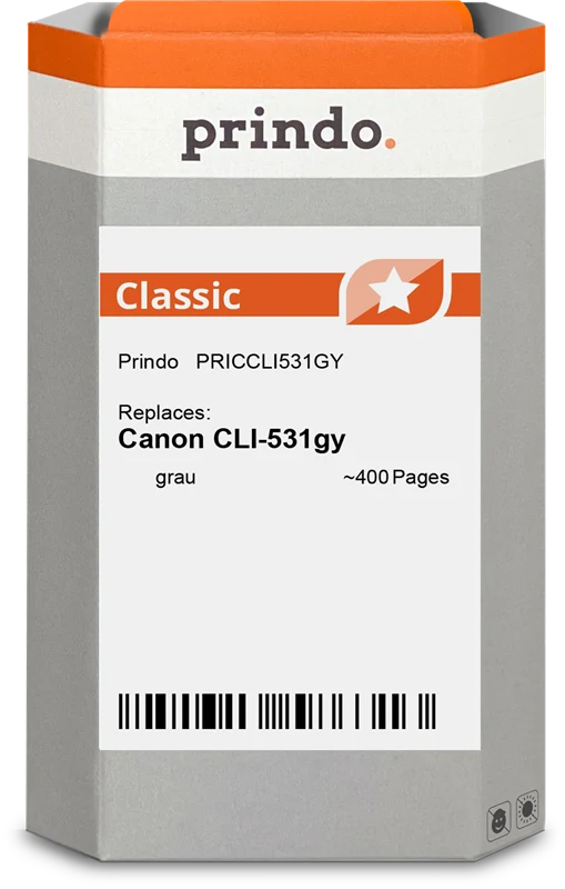 Prindo Classic Druckerpatrone kompatibel mit Canon CLI-531gy Grau
