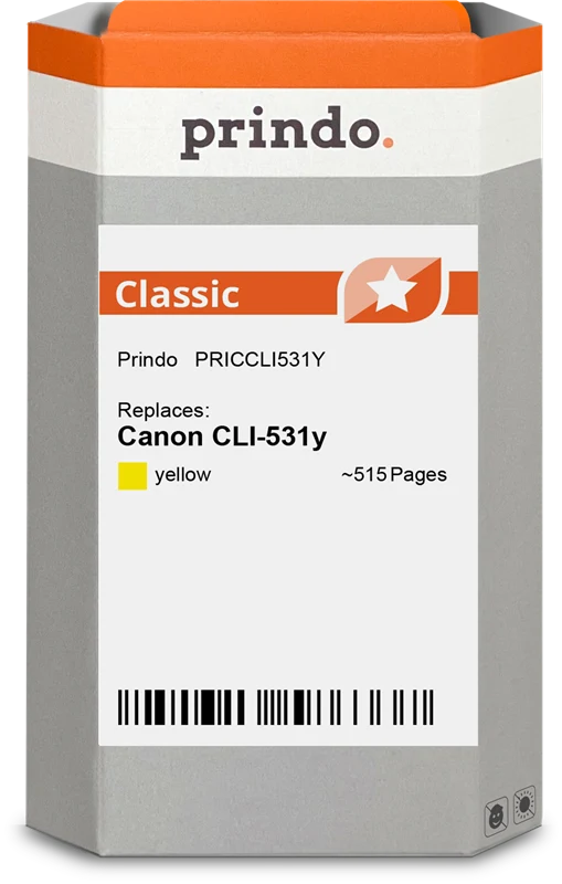 Prindo Classic Druckerpatrone kompatibel mit Canon CLI-531y Gelb