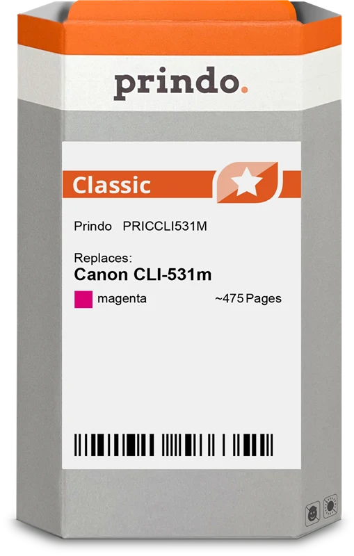 Prindo Classic Druckerpatrone kompatibel mit Canon CLI-531m Magenta