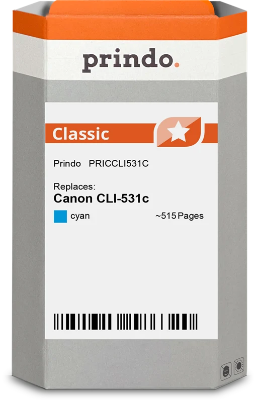 Prindo Classic Druckerpatrone kompatibel mit Canon CLI-531c Cyan