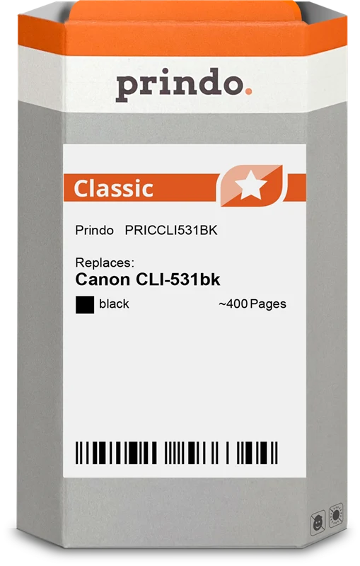 Prindo Classic Druckerpatrone kompatibel mit Canon CLI-531bk Schwarz