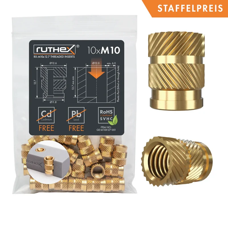 ruthex M10x12,7 Gewindeeinsätze (10 Stück)