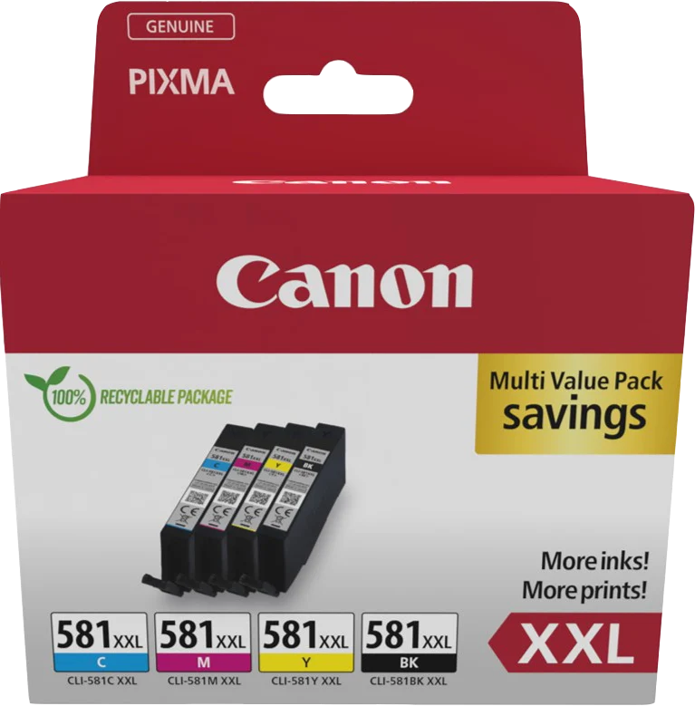 Canon CLI-581 XXL Multipack Schwarz/Cyan/Magenta/Gelb