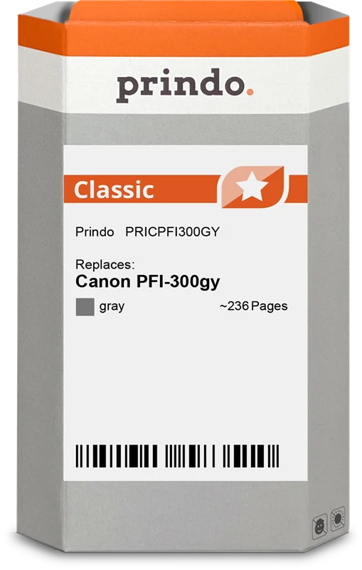 Prindo Classic Druckerpatrone kompatibel mit Canon PFI-300gy Grau