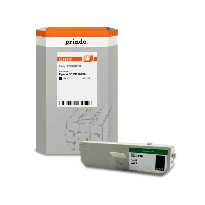 Prindo Classic Druckerpatrone kompatibel mit Epson SJIC33P(K) Schwarz