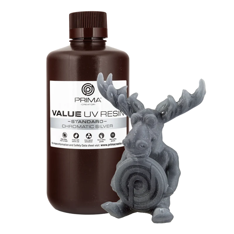 PrimaCreator Value UV/DLP Harz - 1 kg - Chromatisches Silber