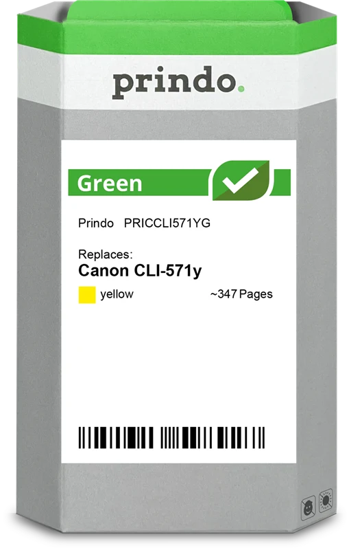 Prindo Green Druckerpatrone kompatibel mit Canon CLI-571y Gelb
