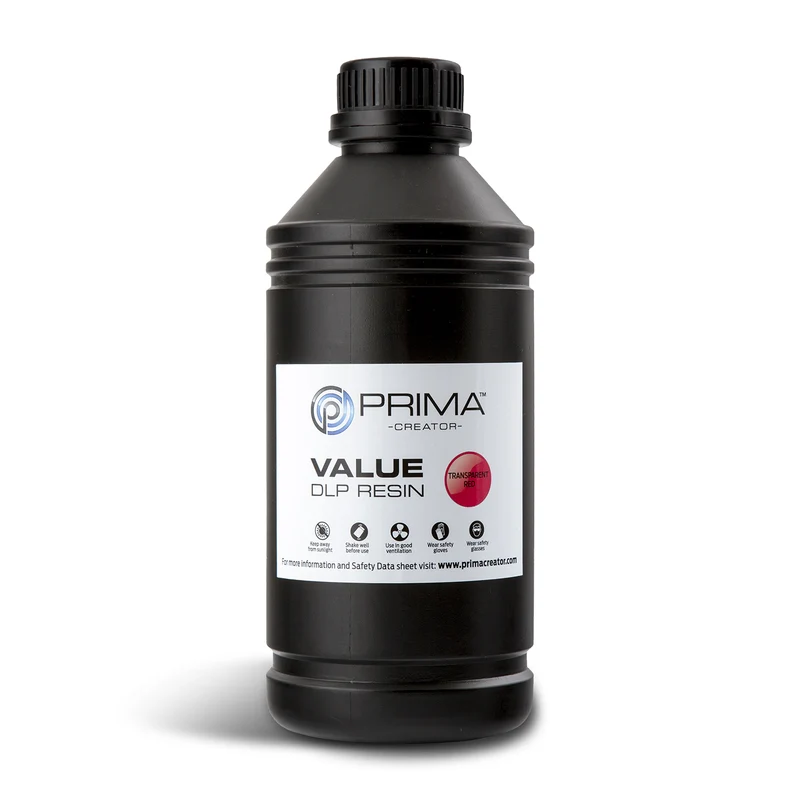 PrimaCreator Value UV/DLP Harz - 1 kg - Transparent Rot