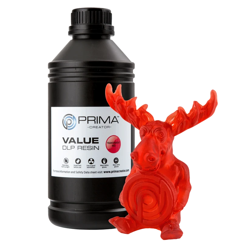 PrimaCreator Value UV/DLP Harz - 1 kg - Transparent Rot
