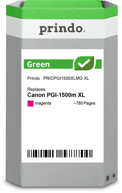 Prindo Green XL Druckerpatrone kompatibel mit Canon PGI-1500m XL Magenta