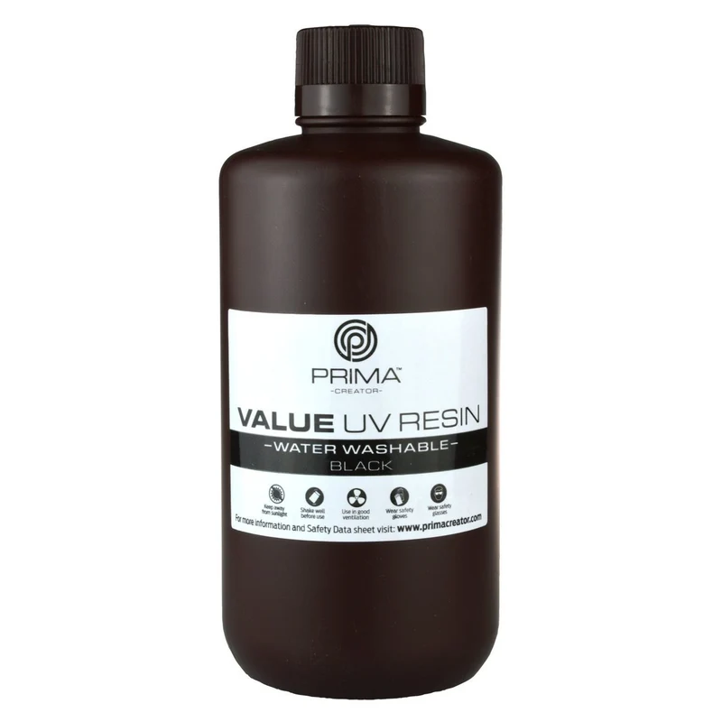 PrimaCreator Value water washable UV-Harz - 1 kg - Schwarz