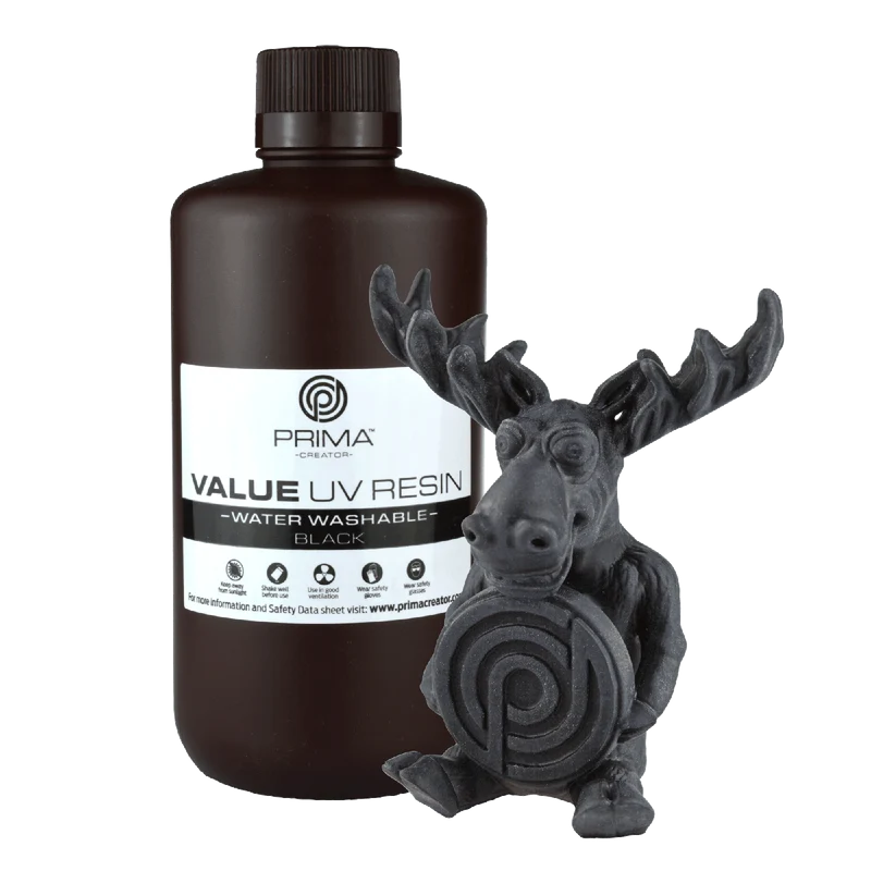PrimaCreator Value water washable UV-Harz - 1 kg - Schwarz