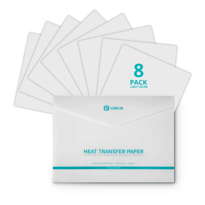 LOKLiK Hitzetransferpapier - Dunkel - 8er Pack