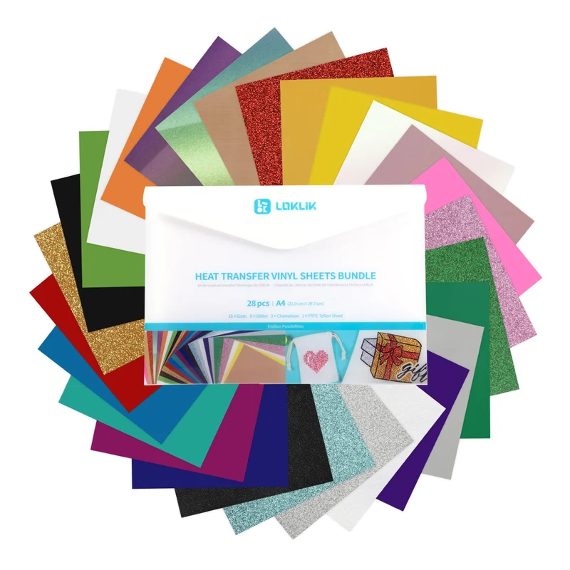 LOKLiK Heat Transfer Vinyl Bundle – 30 A4 Flexfolien