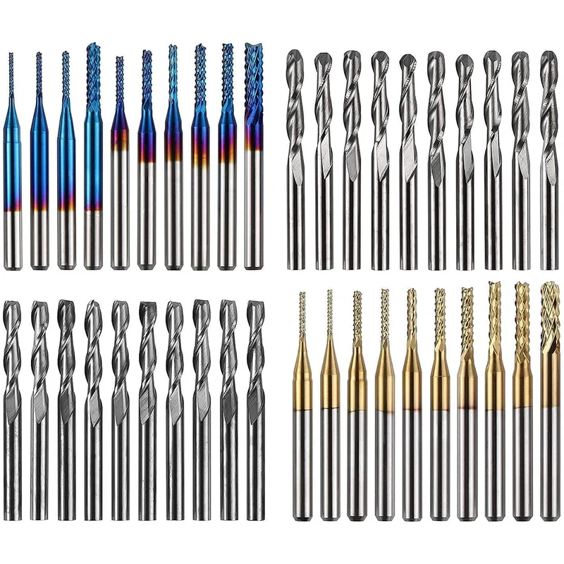 TwoTrees CNC Fräser-Set – 40-teilig (1/8″ Schaft)