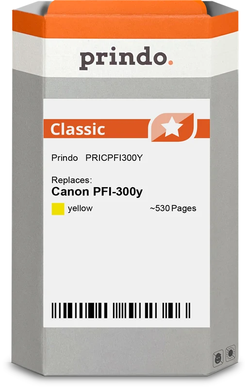 Prindo Classic Druckerpatrone kompatibel mit Canon PFI-300y Gelb