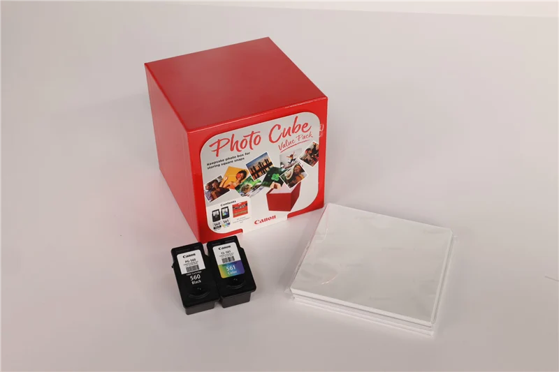 Canon PG-560+CL-561 Photo Cube Schwarz / mehrere Farben Value Pack + 13x13 cm Fotopapier