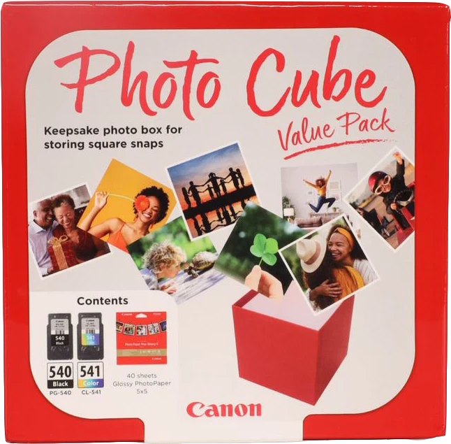 Canon PG-540+CL-541 Schwarz/mehrere Farben Value Pack + 13x13 cm Fotopapier 40 Blatt