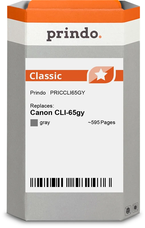 Prindo Classic Druckerpatrone kompatibel mit Canon CLI-65gy Grau