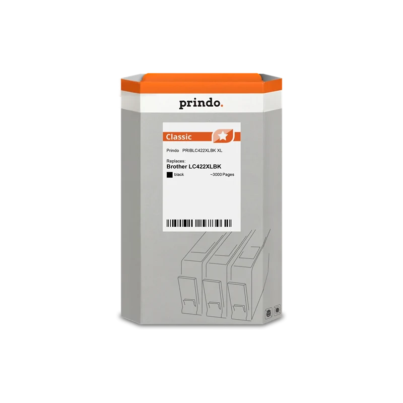 Prindo Classic XL Druckerpatrone kompatibel mit Brother LC422XLBK Schwarz