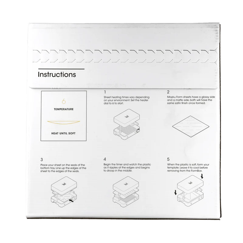 Mayku FormBox Form Sheets – 30er Pack (0,5 mm Weiß)