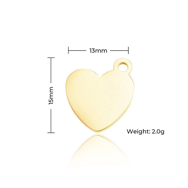 xTool Herzanhänger - Gold, Silber, Roségold - 30 Stück