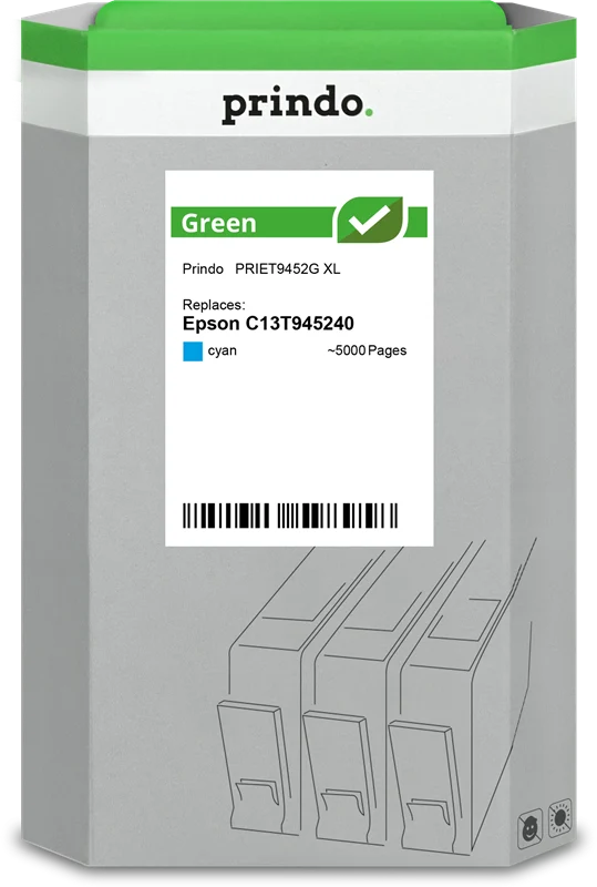 Prindo Green XL Druckerpatrone kompatibel mit Epson T9452 XL Cyan