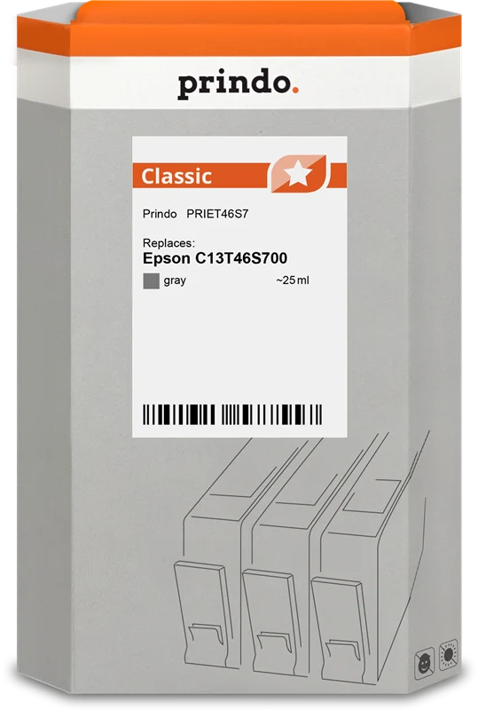 Prindo Classic Druckerpatrone kompatibel mit Epson T46S7 Grau
