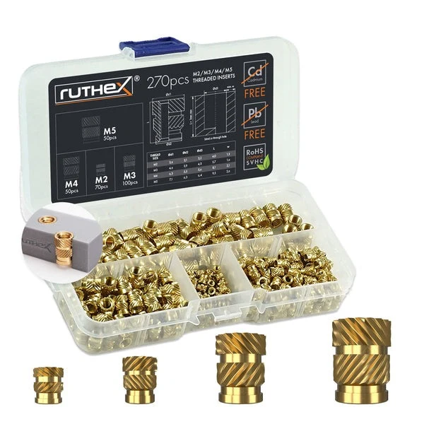 Ruthex M2/M3/M4/M5 Gewindeeinsatz Sortiment – 270 Stück
