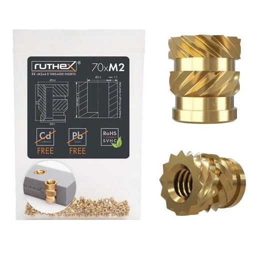 Ruthex Ruthex M2 threaded insert – Rx-M2x4 - 70 pcs