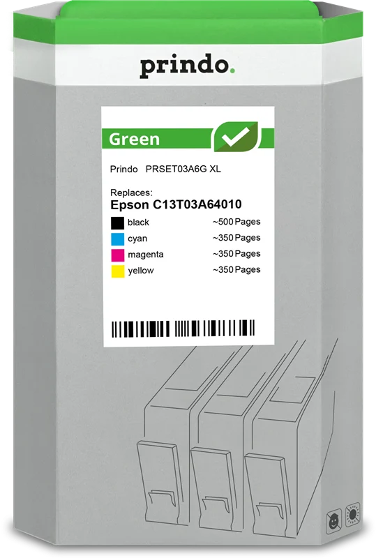 Prindo Green XL Multipack kompatibel mit Epson 603XL Multipack Schwarz/Cyan/Magenta/Gelb